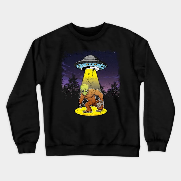 Bigfoot Is An Alien Crewneck Sweatshirt by ThreadWeird Apparel Company